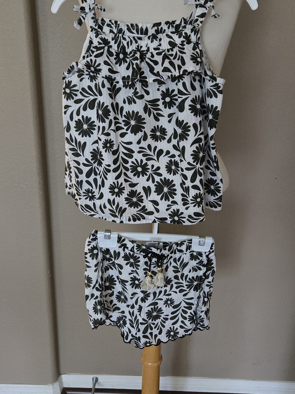 Rachel Zoe White and Gold Embroidered Label Detail